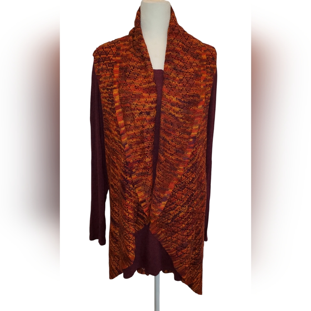 JohnPaulRichard 2X Open Front Knit Sweater Vest, Hi Low Sweater Vest Duster